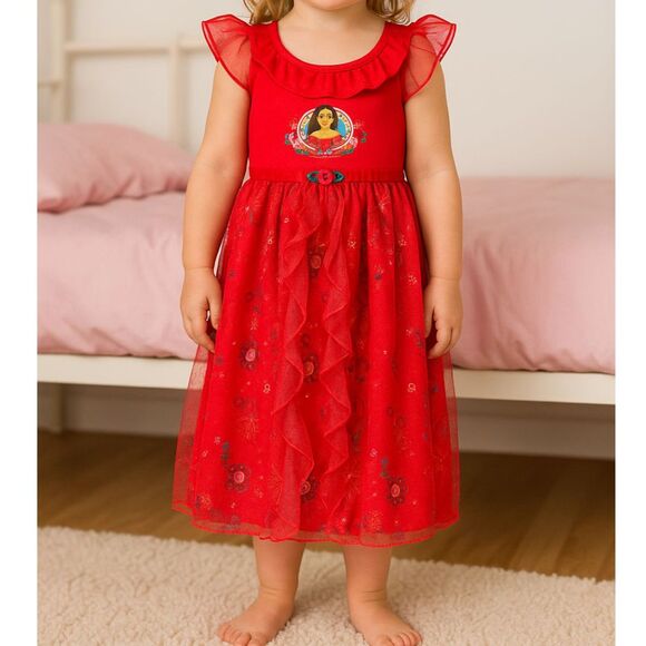 Disney 3T Flame Resistant Princess ELENA Of AVALOR Red Holiday Nightgown #F - Picture 1 of 9